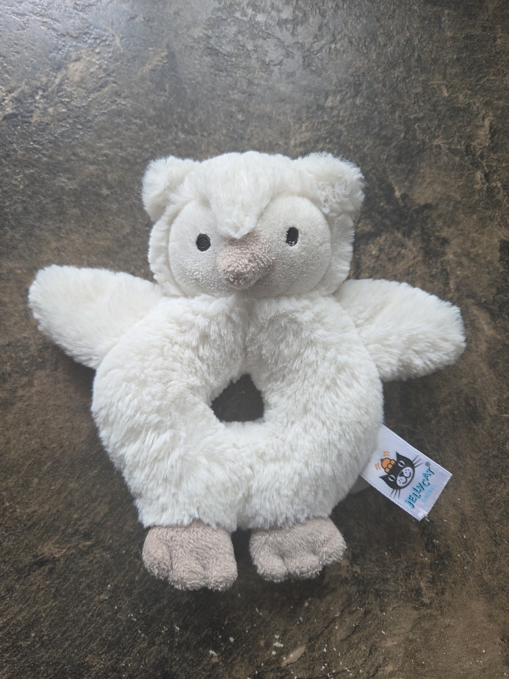 Jellycat Bashful Owl Baby Rattle Plush